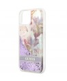 Guess GUHCP13SLFLSU iPhone 13 mini 5.4" purple/purple hardcase Flower Liquid Glitter