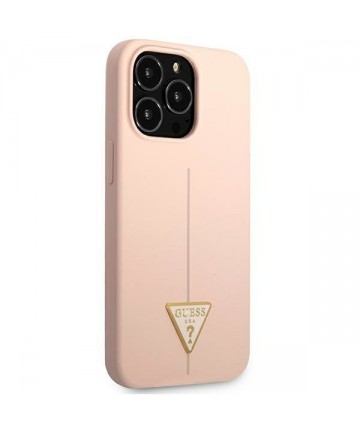 Guess GUHCP13XSLTGP iPhone 13 Pro Max 6.7" pink/pink hardcase Silicone Triangle