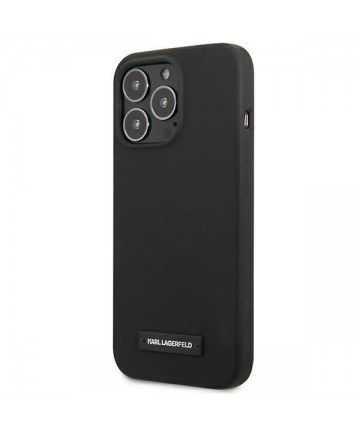 Karl Lagerfeld Silicone Plaque Case for iPhone 13 Pro / iPhone 13 - Black