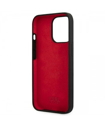 Karl Lagerfeld Silicone Plaque Case for iPhone 13 Pro / iPhone 13 - Black