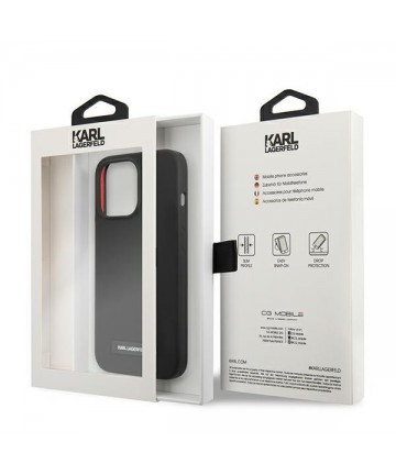 Karl Lagerfeld Silicone Plaque Case for iPhone 13 Pro / iPhone 13 - Black