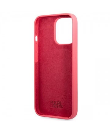 Karl Lagerfeld Silicone Plaque Case for iPhone 13 Pro / iPhone 13 - Fuchsia