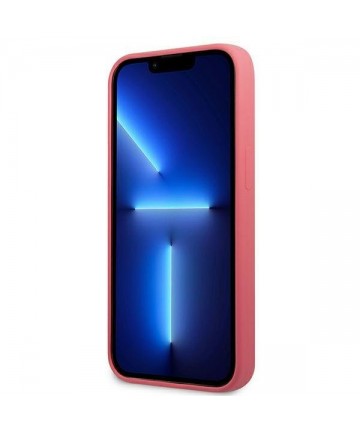 Karl Lagerfeld Silicone Plaque iPhone 13 Case - Fuchsia