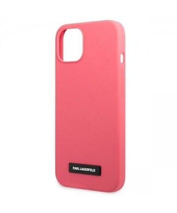 Karl Lagerfeld Silicone Plaque iPhone 13 Case - Fuchsia