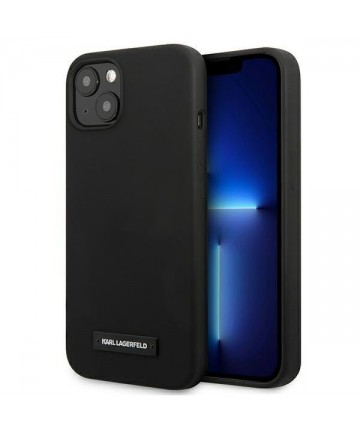 Karl Lagerfeld Silicone Plaque Case for iPhone 13 mini - Black