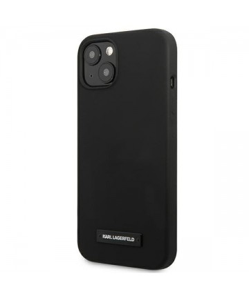 Karl Lagerfeld Silicone Plaque Case for iPhone 13 mini - Black
