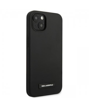 Karl Lagerfeld Silicone Plaque Case for iPhone 13 mini - Black