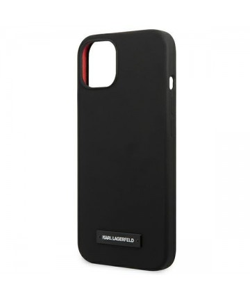 Karl Lagerfeld Silicone Plaque Case for iPhone 13 mini - Black