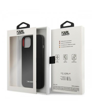 Karl Lagerfeld Silicone Plaque Case for iPhone 13 mini - Black