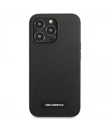 Karl Lagerfeld Silicone Plaque Case for iPhone 13 Pro Max - Black