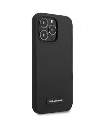 Karl Lagerfeld Silicone Plaque Case for iPhone 13 Pro Max - Black
