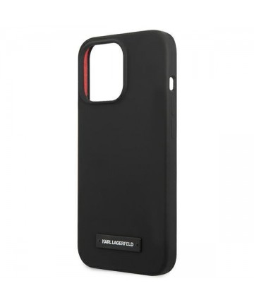 Karl Lagerfeld Silicone Plaque Case for iPhone 13 Pro Max - Black