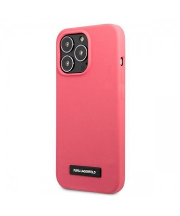 Karl Lagerfeld Silicone Plaque Case for iPhone 13 Pro Max - Fuchsia