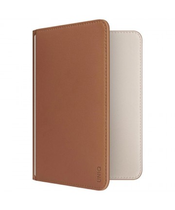 Uniq Belmont Passport Case with Apple Find My RFID Blocking Caramel Beige