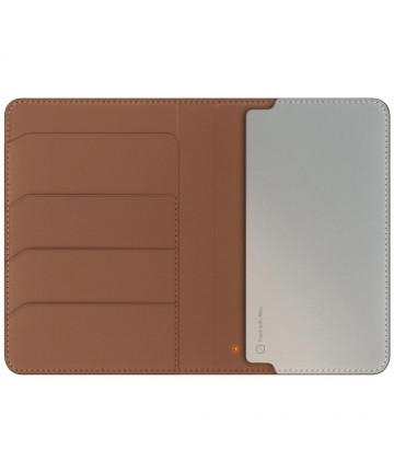 Uniq Belmont Passport Case with Apple Find My RFID Blocking Caramel Beige
