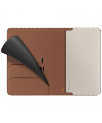 Uniq Belmont Passport Case with Apple Find My RFID Blocking Caramel Beige
