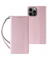 Magnet Strap Case iPhone 14 Case Flip Wallet Mini Lanyard Stand Pink
