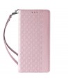 Magnet Strap Case iPhone 14 Case Flip Wallet Mini Lanyard Stand Pink