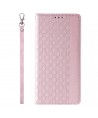 Magnet Strap Case iPhone 14 Case Flip Wallet Mini Lanyard Stand Pink
