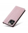 Magnet Strap Case iPhone 14 Case Flip Wallet Mini Lanyard Stand Pink