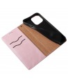Magnet Strap Case iPhone 14 Case Flip Wallet Mini Lanyard Stand Pink