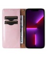 Magnet Strap Case iPhone 14 Case Flip Wallet Mini Lanyard Stand Pink