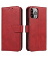 Magnet Case elegant case cover with a flap and stand function for iPhone 14 Plus red