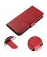 Magnet Case elegant case cover with a flap and stand function for iPhone 14 Plus red