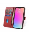 Magnet Case elegant case cover with a flap and stand function for iPhone 14 Plus red