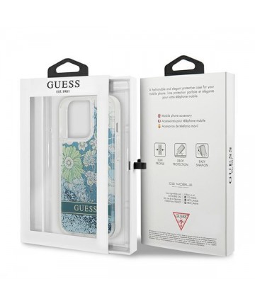 Guess GUHCP13LLFLSN iPhone 13 Pro / 13 6.1" green/green hardcase Flower Liquid Glitter
