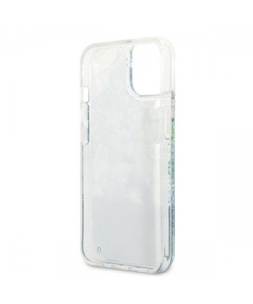 Guess GUHCP13MLFLSN iPhone 13 6.1" green/green hardcase Flower Liquid Glitter