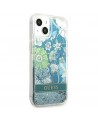 Guess GUHCP13SLFLSN iPhone 13 mini 5.4" green/green hardcase Flower Liquid Glitter