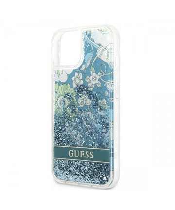 Guess GUHCP13SLFLSN iPhone 13 mini 5.4" green/green hardcase Flower Liquid Glitter