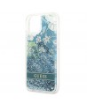Guess GUHCP13SLFLSN iPhone 13 mini 5.4" green/green hardcase Flower Liquid Glitter