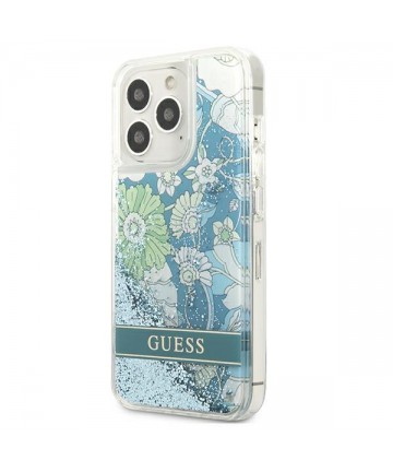 Guess GUHCP13XLFLSN iPhone 13 Pro Max 6.7" green/green hardcase Flower Liquid Glitter