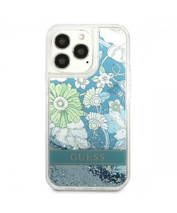 Guess GUHCP13XLFLSN iPhone 13 Pro Max 6.7" green/green hardcase Flower Liquid Glitter