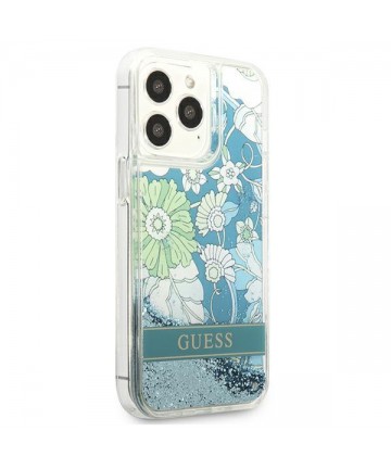 Guess GUHCP13XLFLSN iPhone 13 Pro Max 6.7" green/green hardcase Flower Liquid Glitter