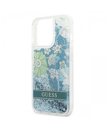 Guess GUHCP13XLFLSN iPhone 13 Pro Max 6.7" green/green hardcase Flower Liquid Glitter