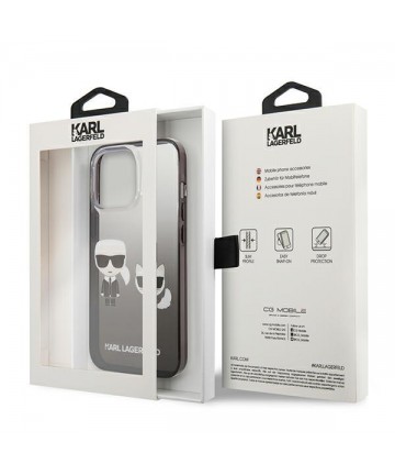 Karl Lagerfeld Gradient Ikonik Karl&Choupette Case for iPhone 13 Pro / iPhone 13 - Black