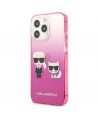 Karl Lagerfeld Gradient Ikonik Karl&Choupette Case for iPhone 13 Pro / iPhone 13 - Pink