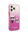 Karl Lagerfeld Gradient Ikonik Karl&Choupette Case for iPhone 13 Pro / iPhone 13 - Pink