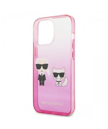 Karl Lagerfeld Gradient Ikonik Karl&Choupette Case for iPhone 13 Pro / iPhone 13 - Pink