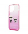 Karl Lagerfeld Gradient Ikonik Karl&Choupette Case for iPhone 13 Pro / iPhone 13 - Pink
