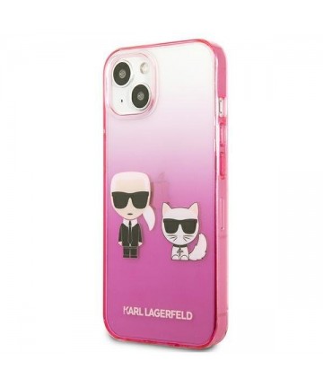 Karl Lagerfeld Gradient Ikonik Karl&Choupette Case for iPhone 13 mini - Pink