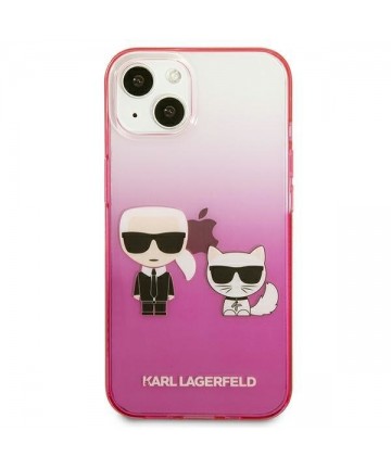 Karl Lagerfeld Gradient Ikonik Karl&Choupette Case for iPhone 13 mini - Pink