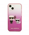 Karl Lagerfeld Gradient Ikonik Karl&Choupette Case for iPhone 13 mini - Pink