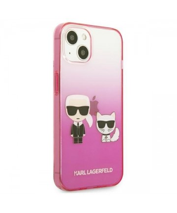 Karl Lagerfeld Gradient Ikonik Karl&Choupette Case for iPhone 13 mini - Pink