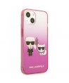 Karl Lagerfeld Gradient Ikonik Karl&Choupette Case for iPhone 13 mini - Pink