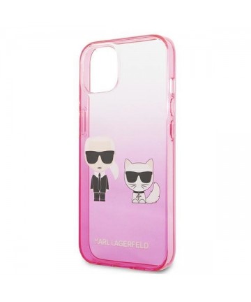 Karl Lagerfeld Gradient Ikonik Karl&Choupette Case for iPhone 13 mini - Pink
