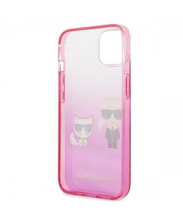 Karl Lagerfeld Gradient Ikonik Karl&Choupette Case for iPhone 13 mini - Pink